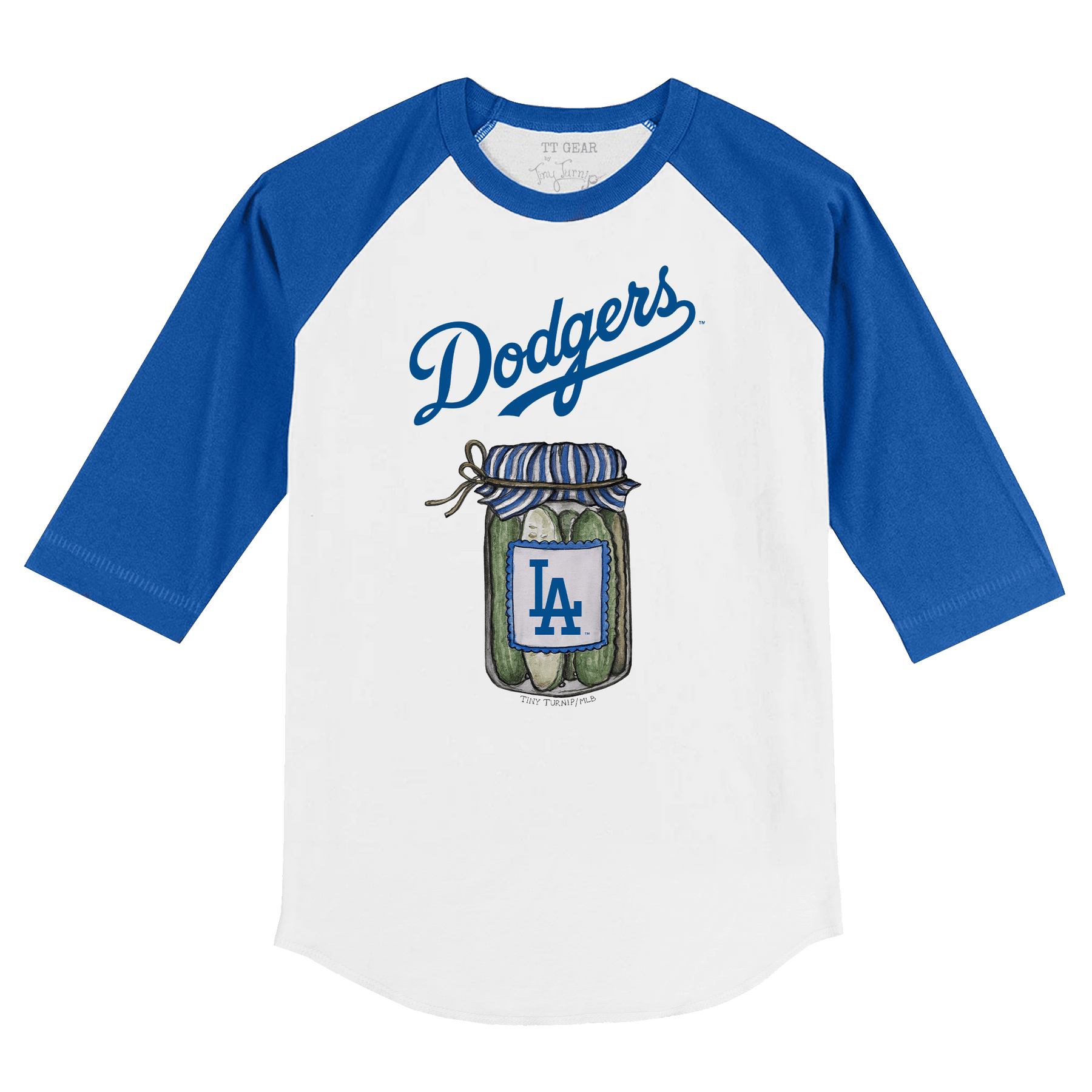 Los Angeles Dodgers Pickle Jar 3/4 Royal Blue Sleeve Raglan