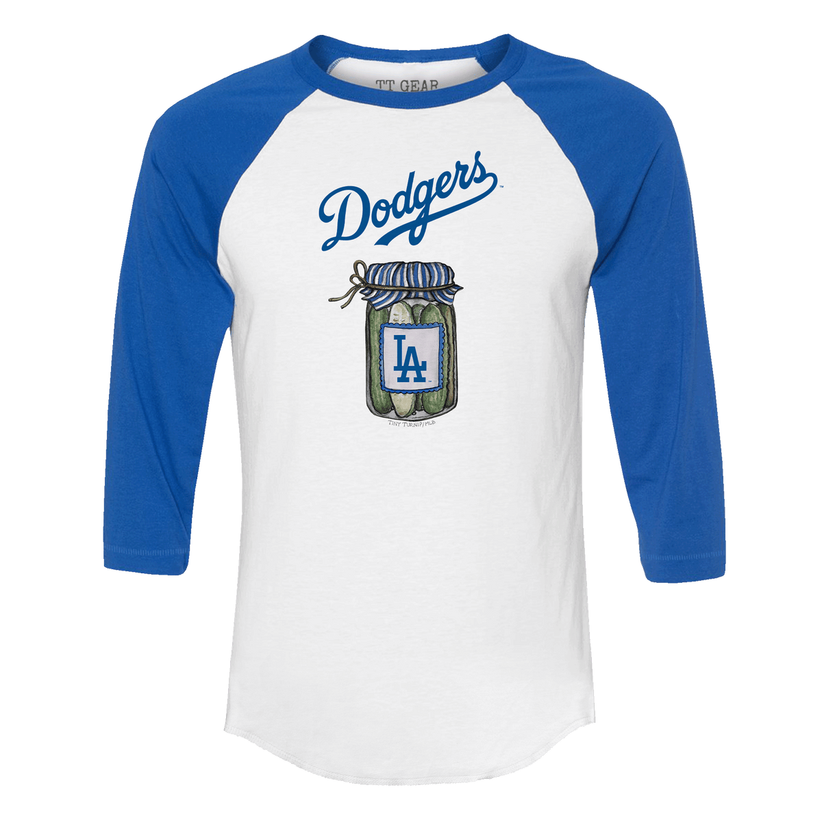 Los Angeles Dodgers Pickle Jar 3/4 Royal Blue Sleeve Raglan