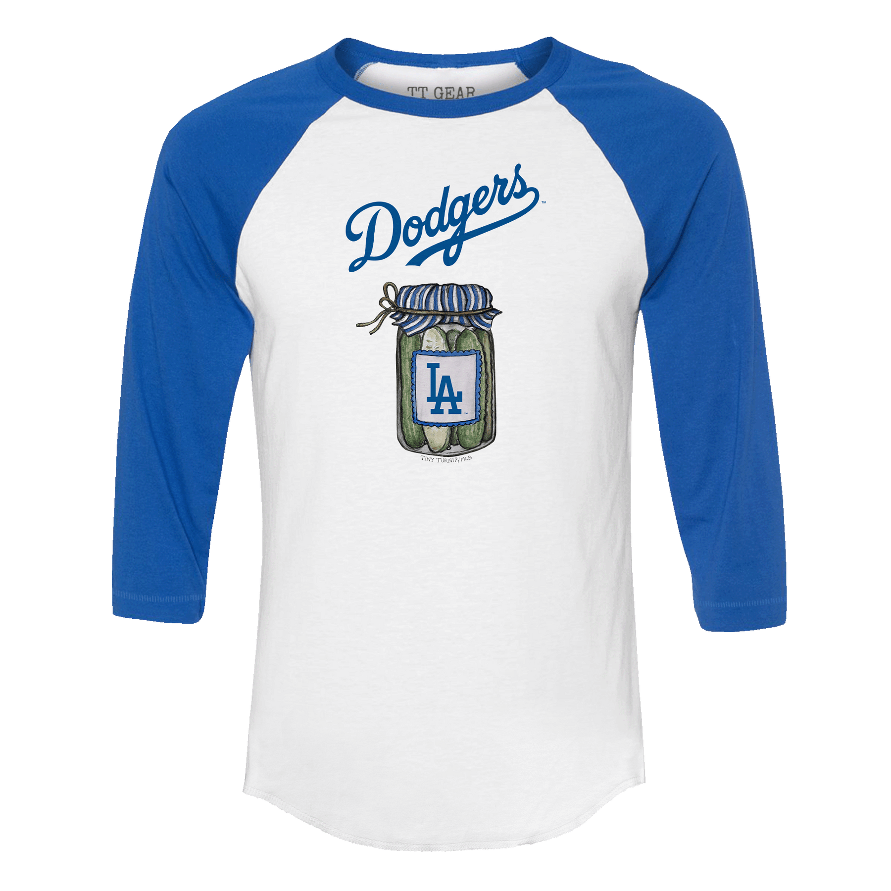 Los Angeles Dodgers Pickle Jar 3/4 Royal Blue Sleeve Raglan