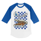 Los Angeles Dodgers Pizza 3/4 Royal Blue Sleeve Raglan