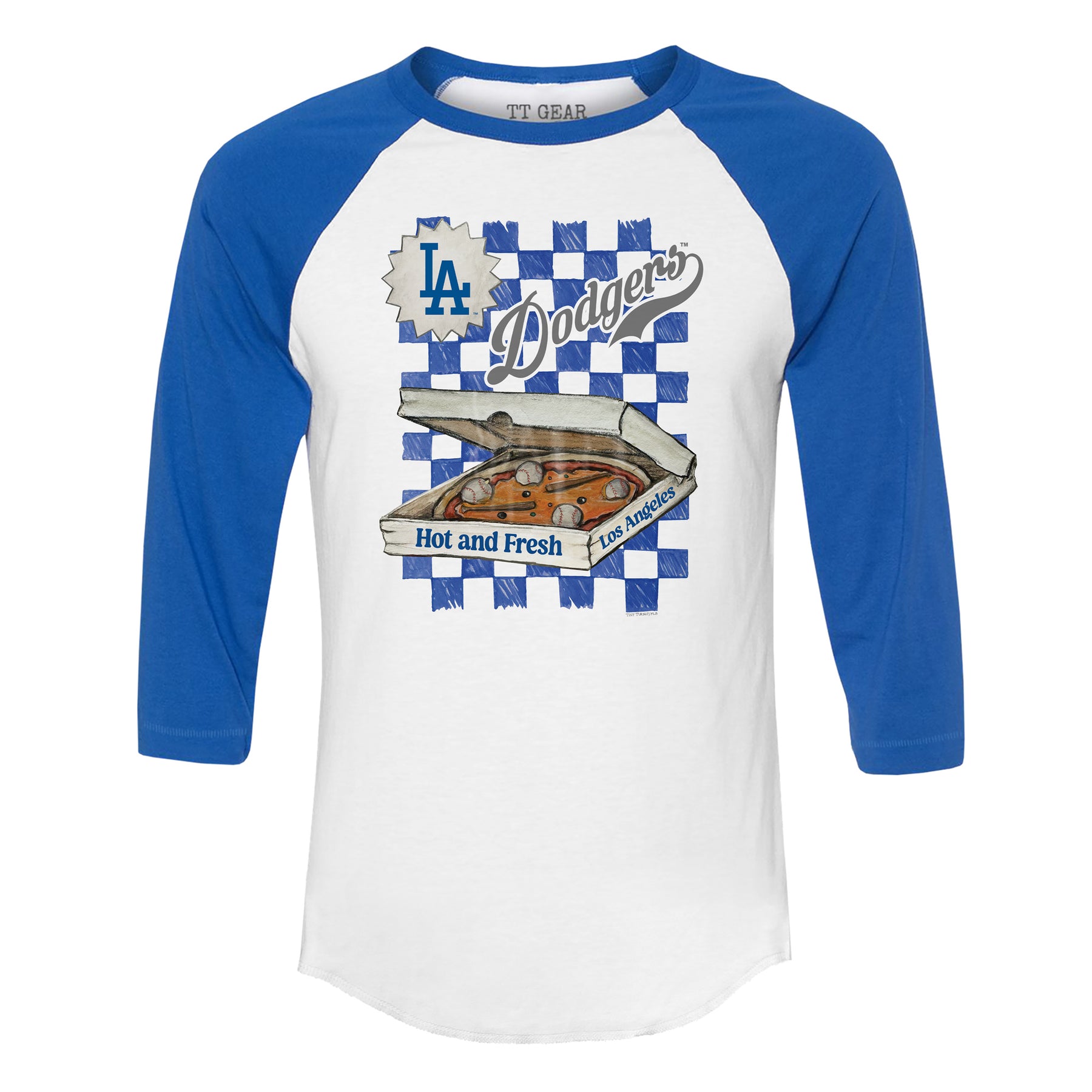 Los Angeles Dodgers Pizza 3/4 Royal Blue Sleeve Raglan