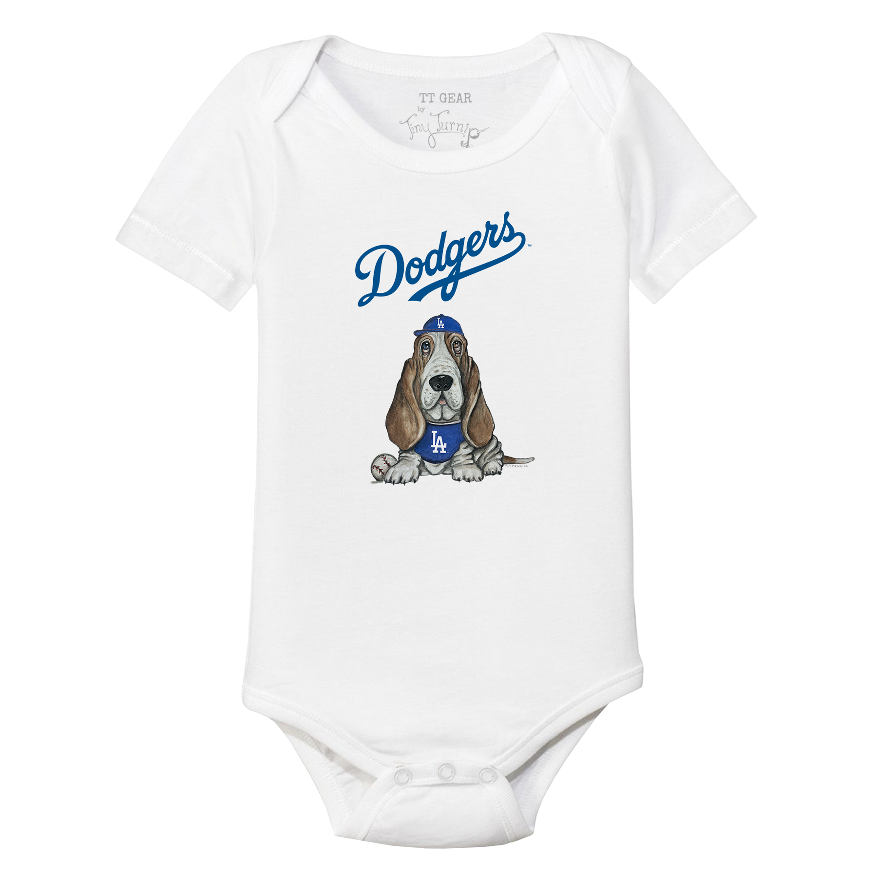 Los Angeles Dodgers Puddy Short Sleeve Snapper - Tiny Turnip