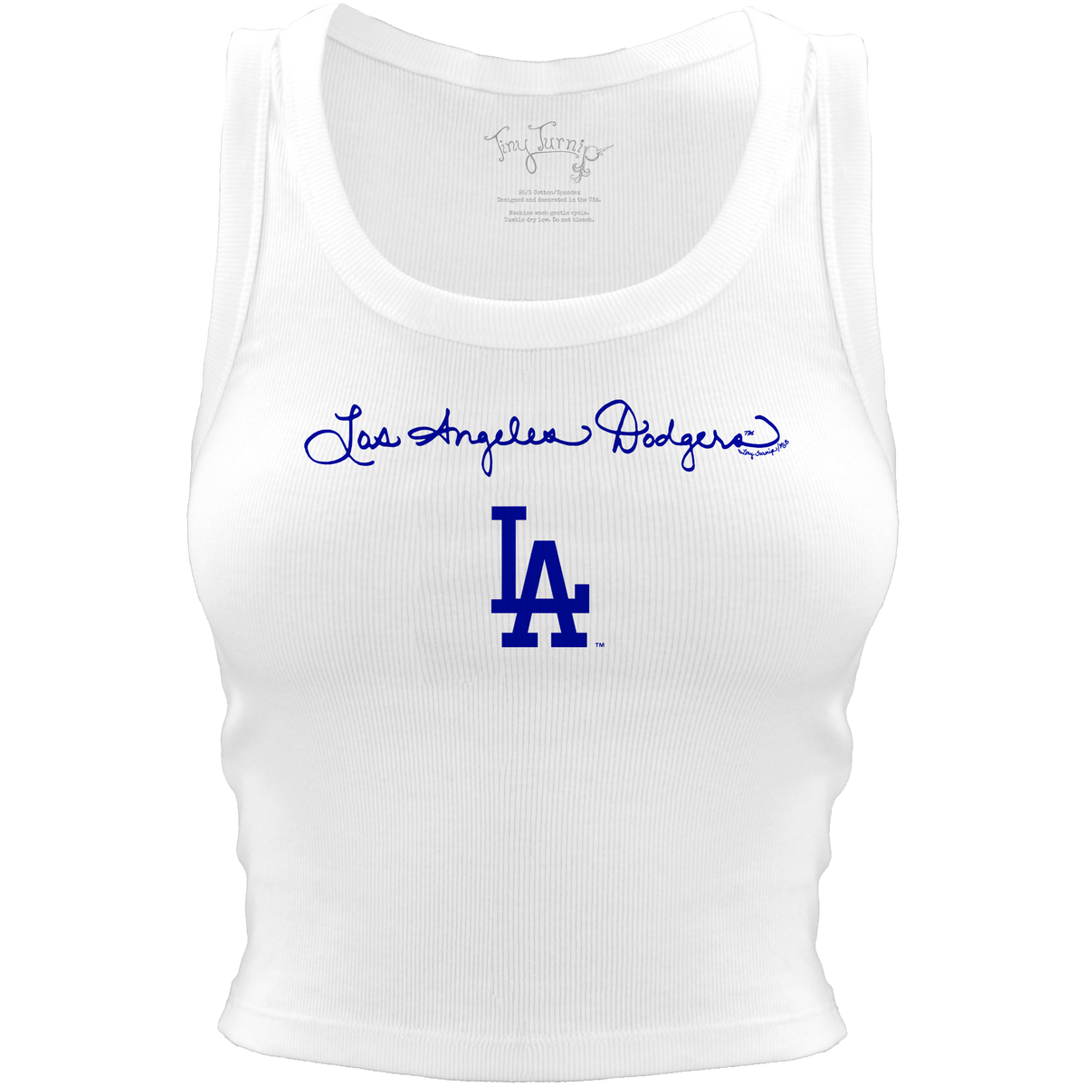 Los Angeles Dodgers Logo Script Crop Tank - Tiny Turnip