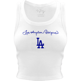 Los Angeles Dodgers Logo Script Crop Tank - Tiny Turnip