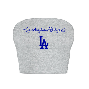 Los Angeles Dodgers Logo Script Crop Tube Top