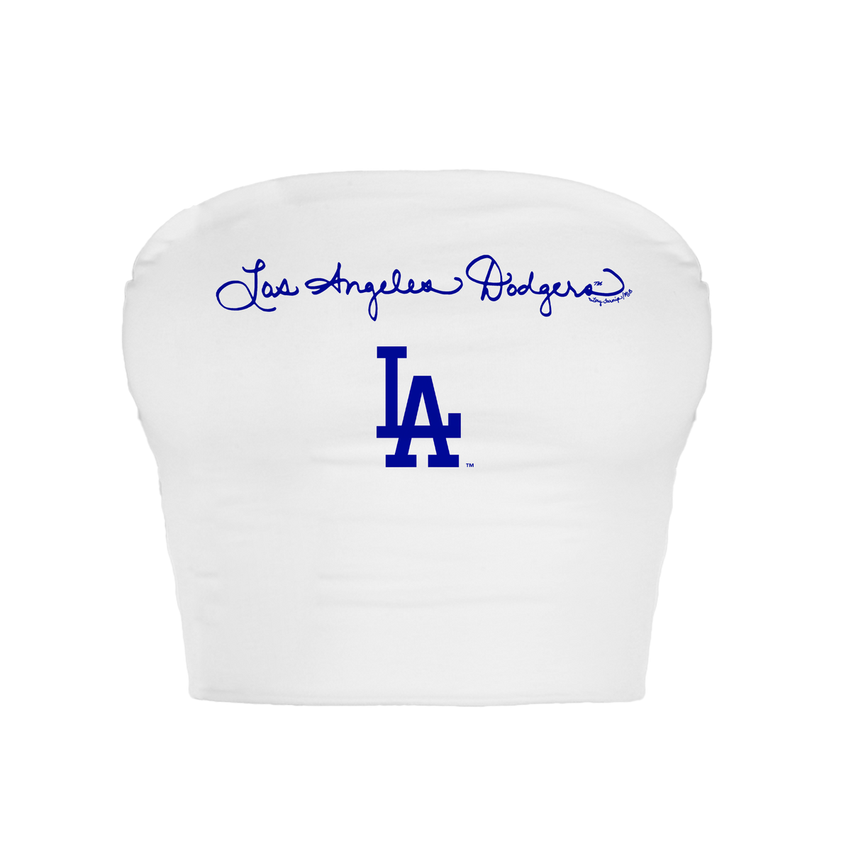 Los Angeles Dodgers Logo Script Crop Tube Top
