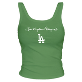 Los Angeles Dodgers Logo Script Ribbed Tank - Tiny Turnip