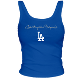 Los Angeles Dodgers Logo Script Ribbed Tank - Tiny Turnip