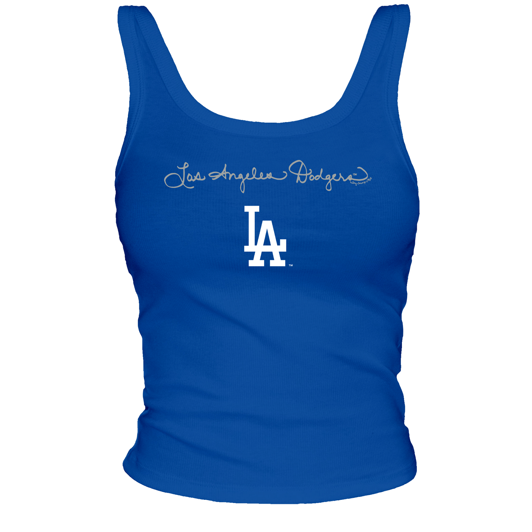 Los Angeles Dodgers Logo Script Ribbed Tank - Tiny Turnip