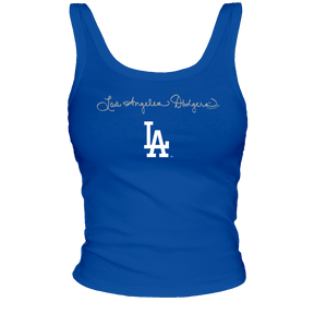 Los Angeles Dodgers Logo Script Ribbed Tank - Tiny Turnip