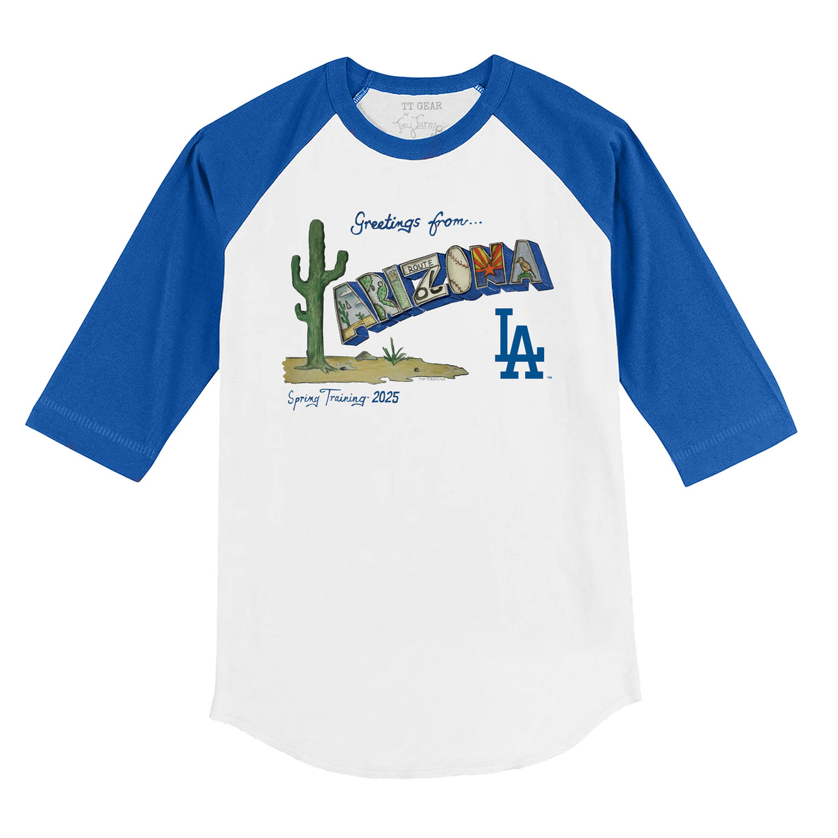 Los Angeles Dodgers Spring Training 2025 3/4 Royal Blue Sleeve Raglan