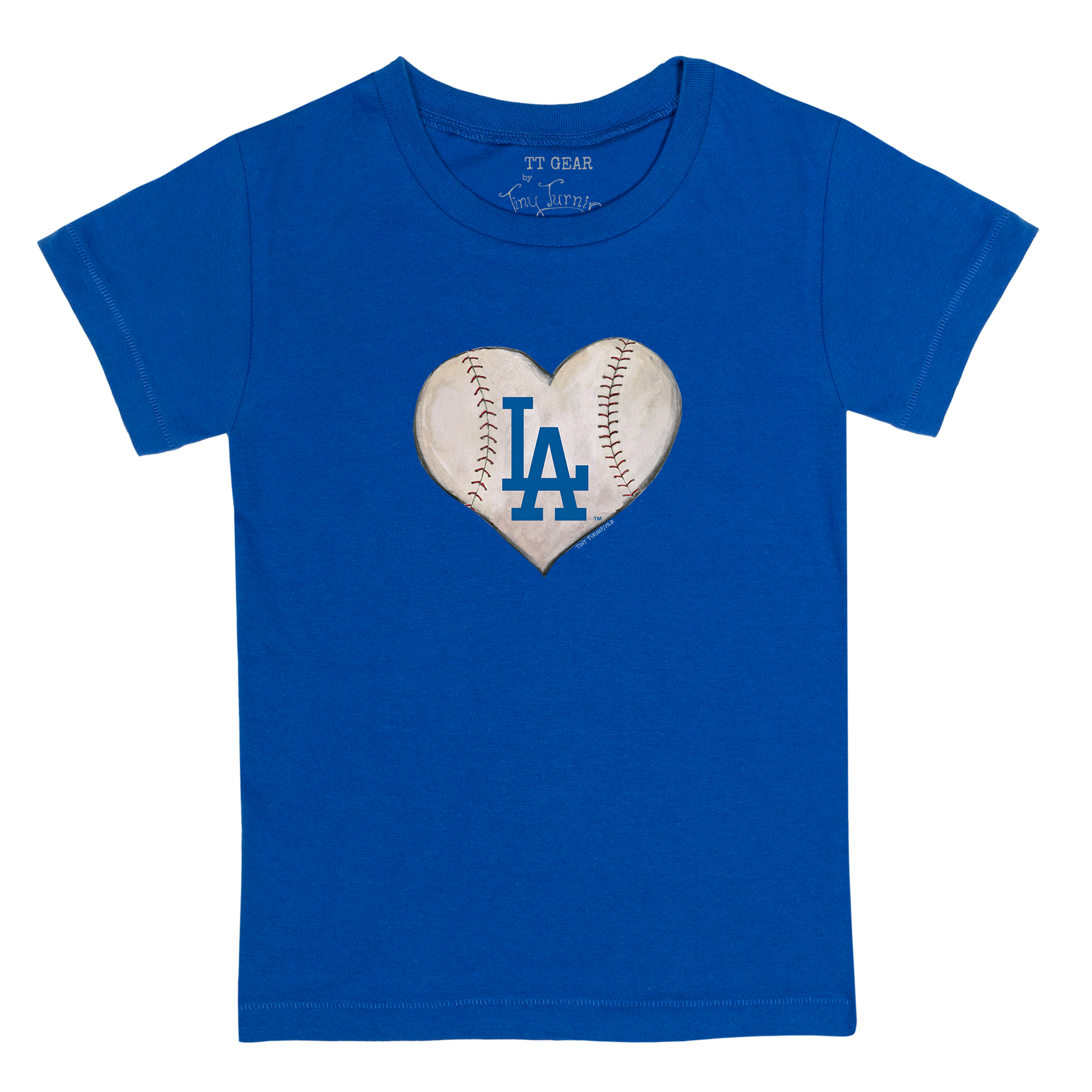 Los Angeles Dodgers Stitched Heart Kid's Tee Shirt - Tiny Turnip