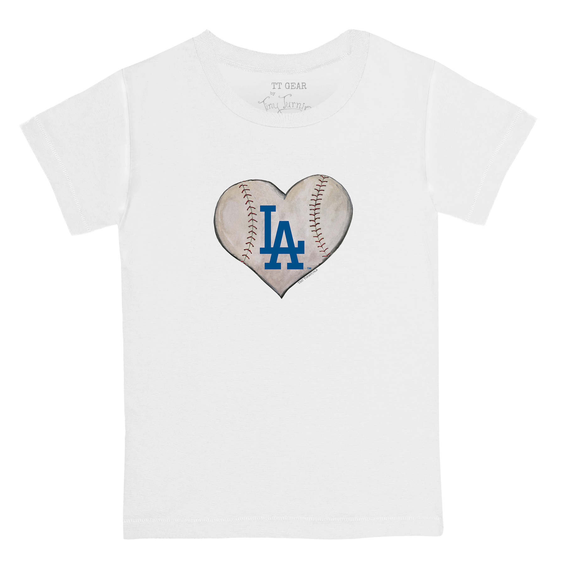 Los Angeles Dodgers Stitched Heart Kid's Tee Shirt - Tiny Turnip