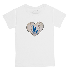 Los Angeles Dodgers Stitched Heart Kid's Tee Shirt - Tiny Turnip