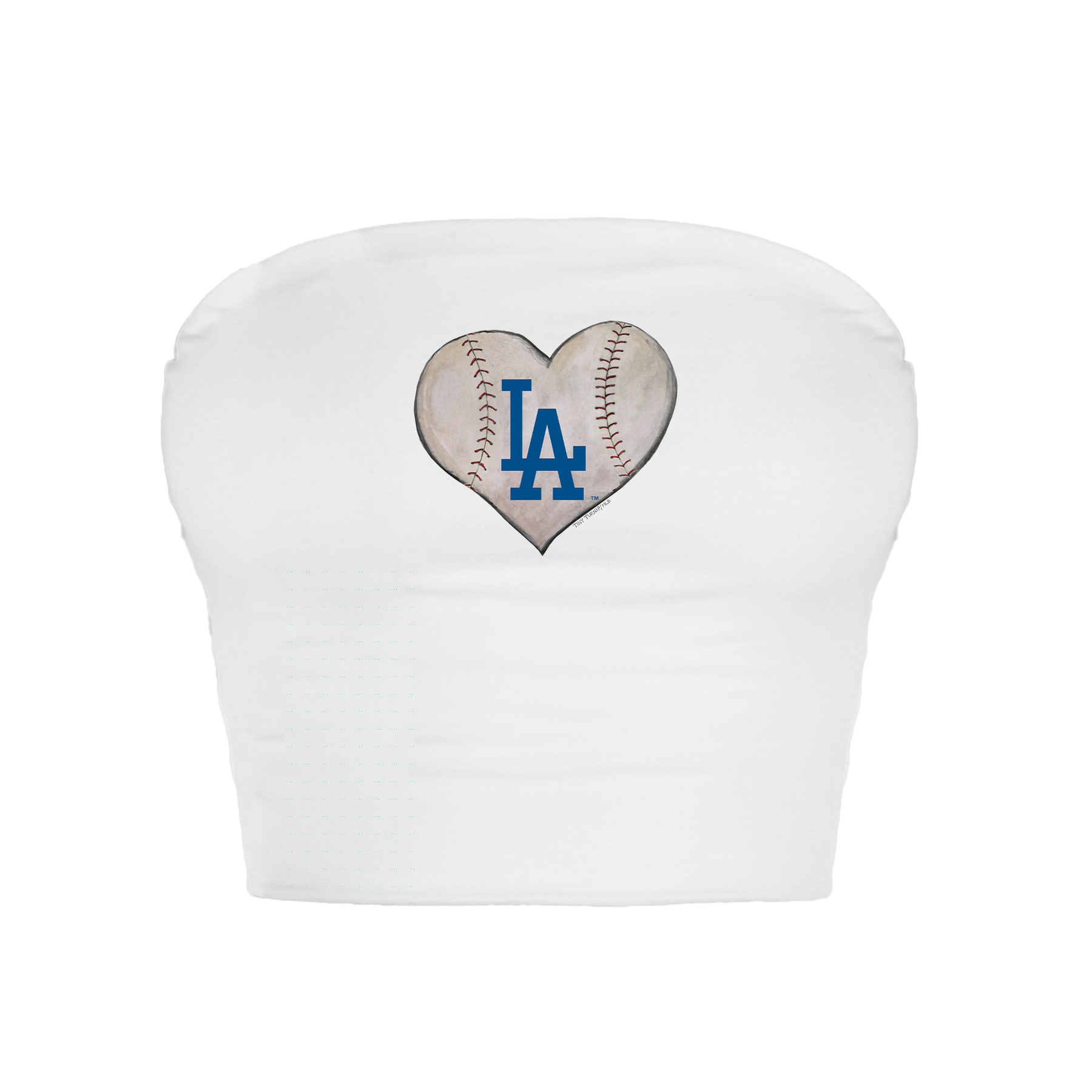 Los Angeles Dodgers Stitched Heart Crop Tube Top - Tiny Turnip