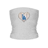 Los Angeles Dodgers Stitched Heart Tube Top - Tiny Turnip