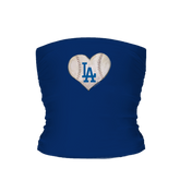 Los Angeles Dodgers Stitched Heart Tube Top - Tiny Turnip