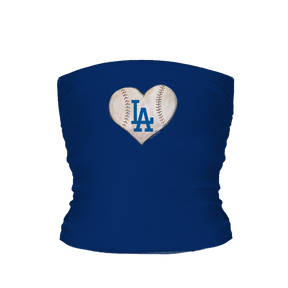 Los Angeles Dodgers Stitched Heart Tube Top - Tiny Turnip