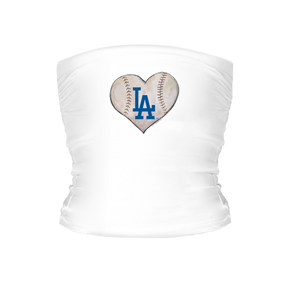 Los Angeles Dodgers Stitched Heart Tube Top - Tiny Turnip