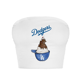 Los Angeles Dodgers Sundae Helmet Crop Tube Top - Tiny Turnip
