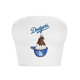 Los Angeles Dodgers Sundae Helmet Crop Tube Top - Tiny Turnip