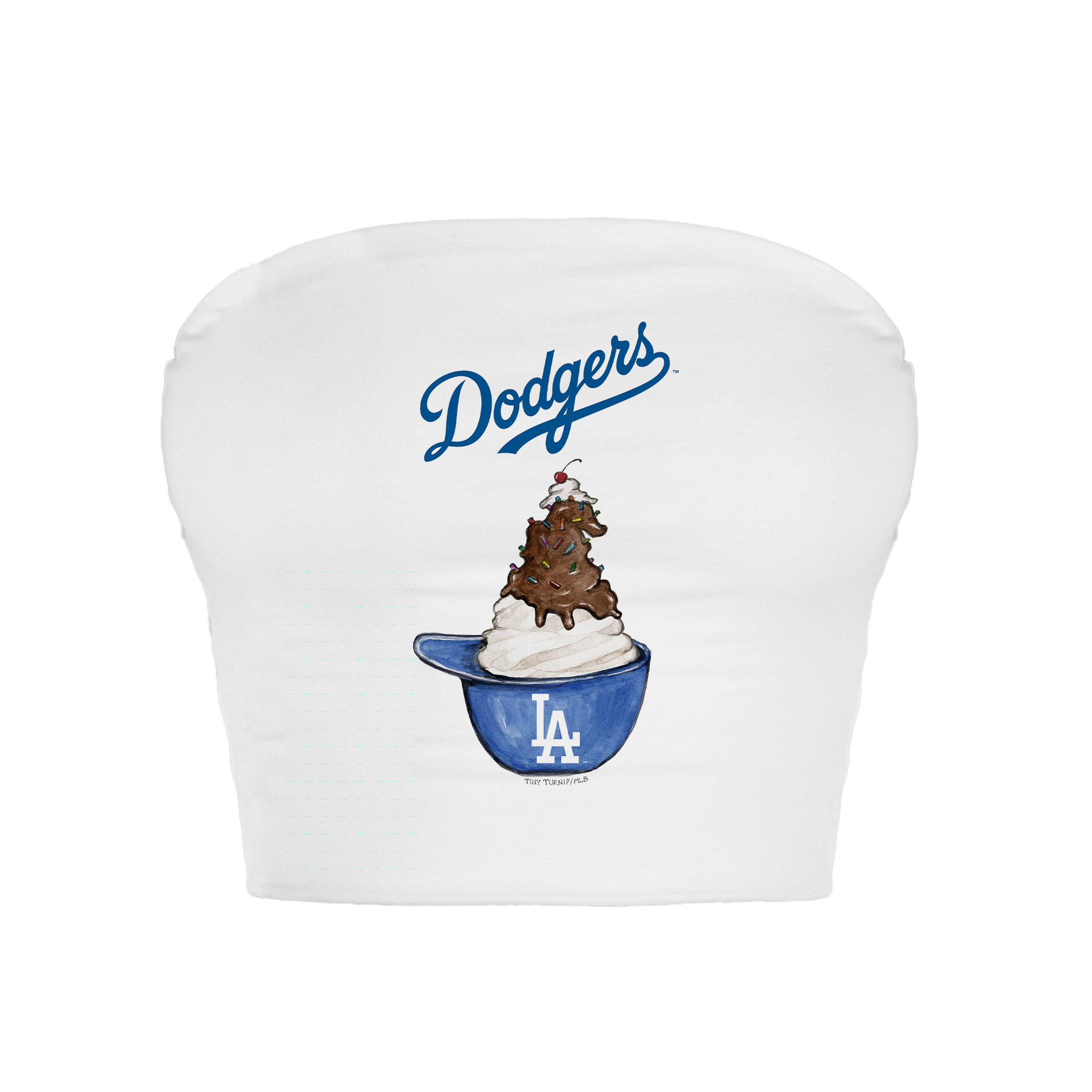 Los Angeles Dodgers Sundae Helmet Crop Tube Top - Tiny Turnip