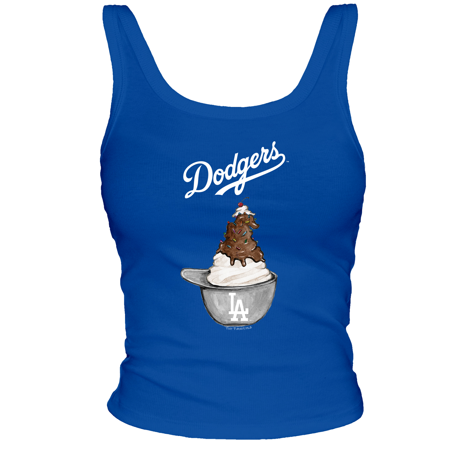 Los Angeles Dodgers Sundae Helmet Ribbed Tank - Tiny Turnip