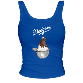 Los Angeles Dodgers Sundae Helmet Ribbed Tank - Tiny Turnip