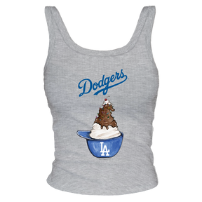 Los Angeles Dodgers Sundae Helmet Ribbed Tank - Tiny Turnip