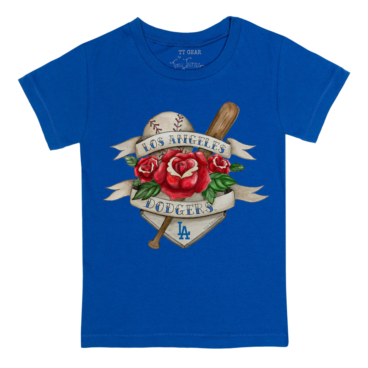 Los Angeles Dodgers Tattoo Rose Tee Shirt