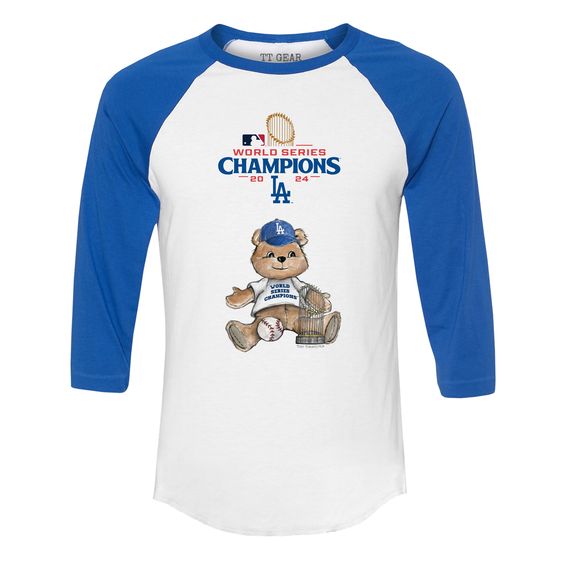 LA Dodgers World Series Teddy 3/4 Royal Blue Sleeve Raglan