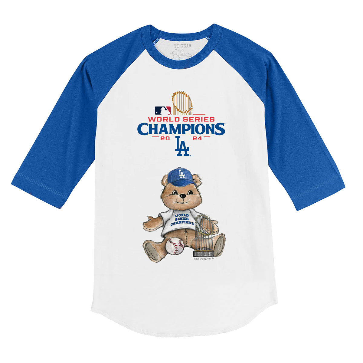 LA Dodgers World Series Teddy 3/4 Royal Blue Sleeve Raglan