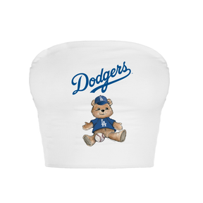 Los Angeles Dodgers Teddy Crop Tube Top - Tiny Turnip