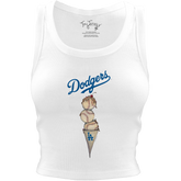 Los Angeles Dodgers Triple Scoop Crop Tank - Tiny Turnip