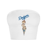 Los Angeles Dodgers Triple Scoop Crop Tube Top