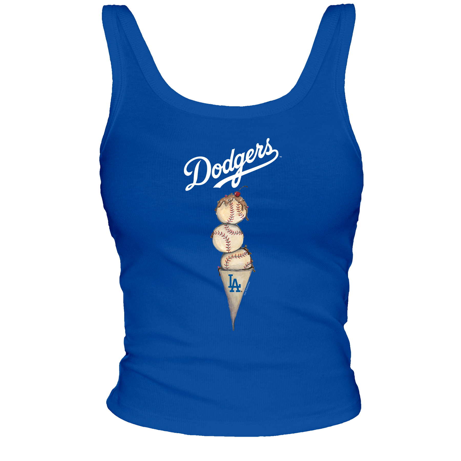 Los Angeles Dodgers Triple Scoop Ribbed Tank - Tiny Turnip
