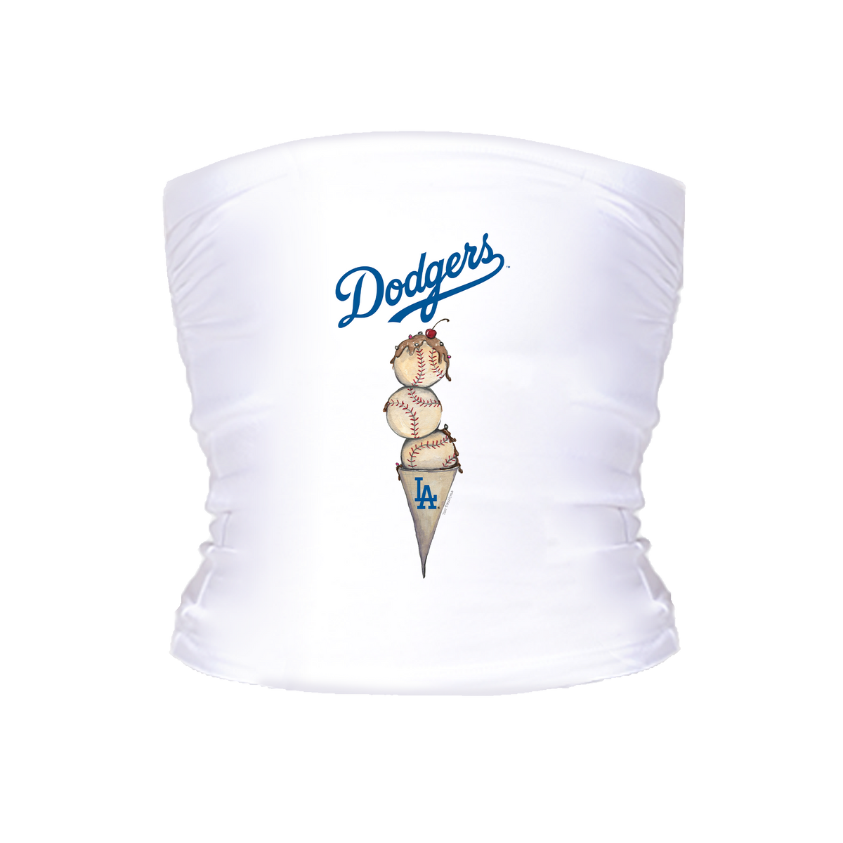 Los Angeles Dodgers Triple Scoop Crop Tube Top