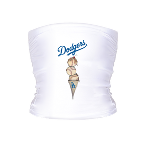 Los Angeles Dodgers Triple Scoop Tube Top - Tiny Turnip