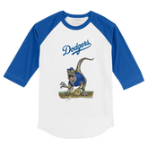 Los Angeles Dodgers Velociraptor 3/4 Royal Blue Sleeve Raglan