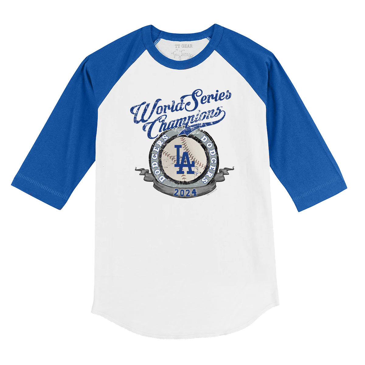 LA Dodgers Chelsea Freeman World Series Circle 3/4 Royal Blue Sleeve Raglan