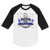Los Angeles Dodgers Chelsea Freeman 2025 World Series Champs Parade Black 3/4 Sleeve Raglan