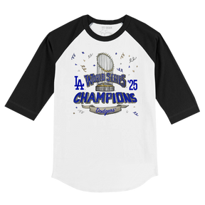 Los Angeles Dodgers Chelsea Freeman 2025 World Series Champs Parade Black 3/4 Sleeve Raglan