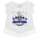 Los Angeles Dodgers Chelsea Freeman 2025 World Series Champs Parade Fringe Tee