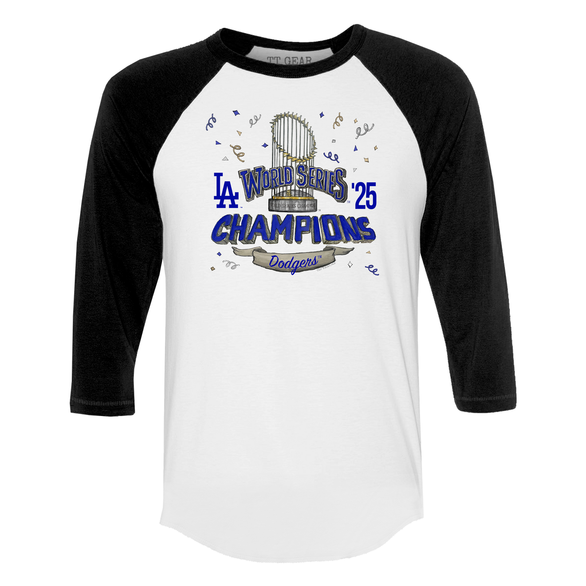 Los Angeles Dodgers Chelsea Freeman 2025 World Series Champs Parade Black 3/4 Sleeve Raglan