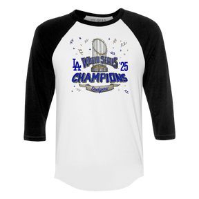 Los Angeles Dodgers Chelsea Freeman 2025 World Series Champs Parade Black 3/4 Sleeve Raglan