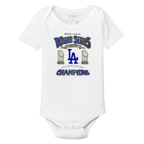 Los Angeles Dodgers Chelsea Freeman Back to Back World Series Champs Short Sleeve Snapper