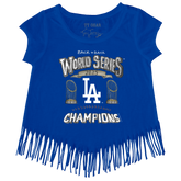 Los Angeles Dodgers Chelsea Freeman Back to Back World Series Champs Fringe Tee