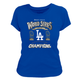 Los Angeles Dodgers Chelsea Freeman Back to Back World Series Champs Women's Tee Shirt