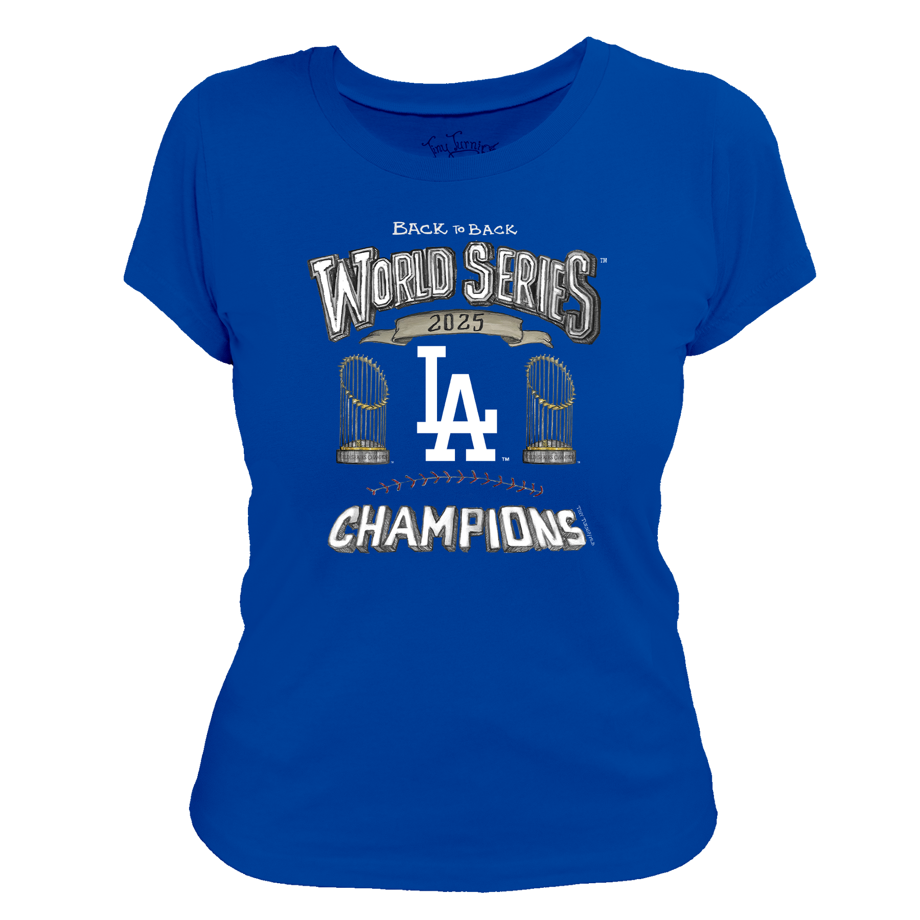 Los Angeles Dodgers Chelsea Freeman Back to Back World Series Champs Women's Tee Shirt