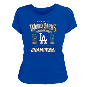 Los Angeles Dodgers Chelsea Freeman Back to Back World Series Champs Women's Tee Shirt